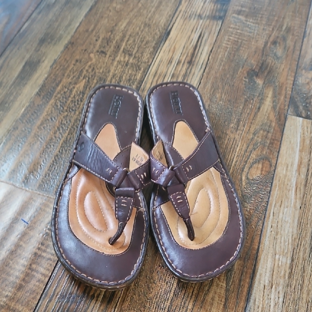 Born Dark Brown Leather Sandals - Picture 6 of 10
